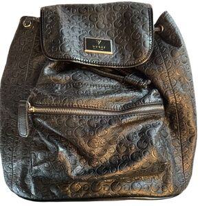Guess Backpack in Black embossed leather